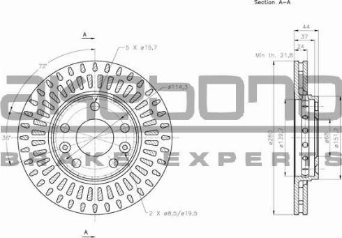 Akebono BN-0131E - Гальмівний диск autocars.com.ua