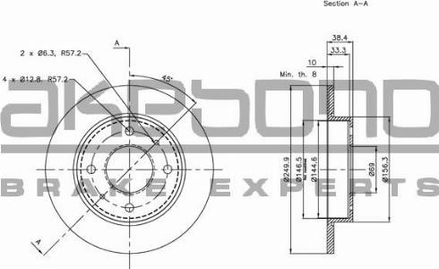 Akebono BN-0210 - Гальмівний диск autocars.com.ua