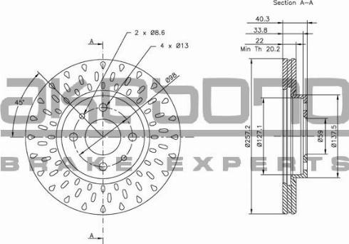 Akebono BN-0215 - Тормозной диск avtokuzovplus.com.ua