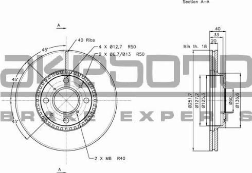 Akebono BN-0241E - Тормозной диск avtokuzovplus.com.ua