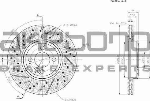 Akebono BN-0242 - Тормозной диск avtokuzovplus.com.ua