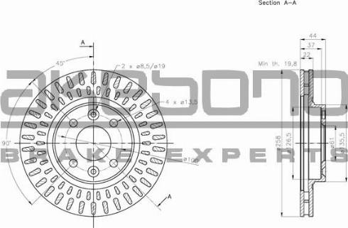 Akebono BN-0259 - Тормозной диск avtokuzovplus.com.ua