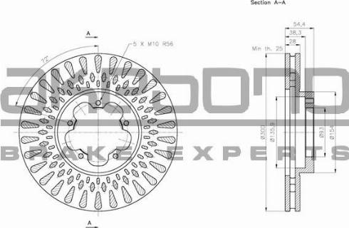 Akebono BN-0270 - Тормозной диск avtokuzovplus.com.ua