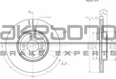 Akebono BN-0294 - Гальмівний диск autocars.com.ua