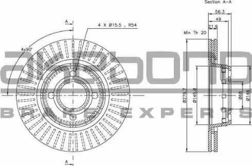 Akebono BN-0299 - Тормозной диск autodnr.net