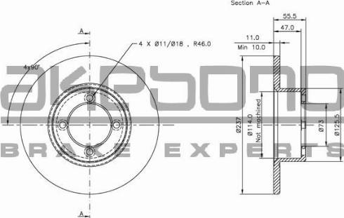 Akebono BN-0305 - Тормозной диск autodnr.net