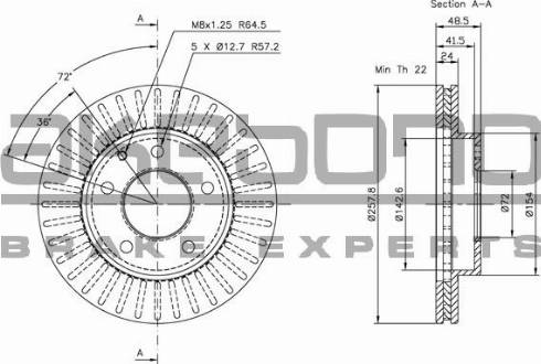 Akebono BN-0320 - Тормозной диск avtokuzovplus.com.ua