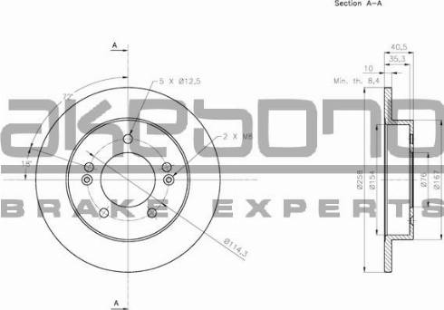 Akebono BN-0362 - Тормозной диск avtokuzovplus.com.ua