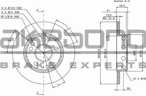 Akebono BN-0368 - Гальмівний диск autocars.com.ua