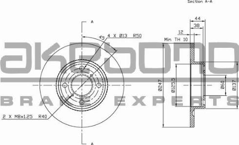 Akebono BN-0393 - Гальмівний диск autocars.com.ua