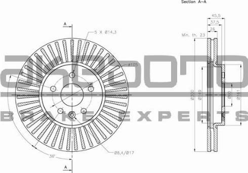 Akebono BN-0395 - Гальмівний диск autocars.com.ua