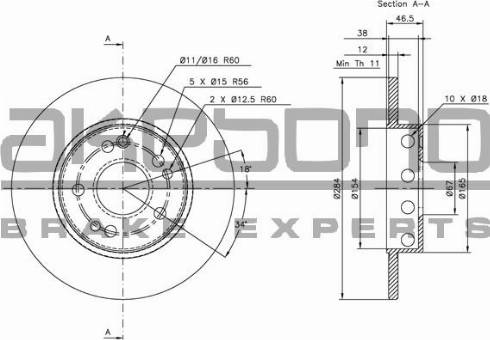 Akebono BN-0401E - Тормозной диск avtokuzovplus.com.ua