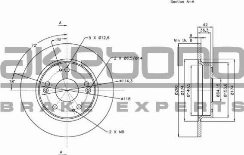 Akebono BN-0404 - Тормозной диск autodnr.net