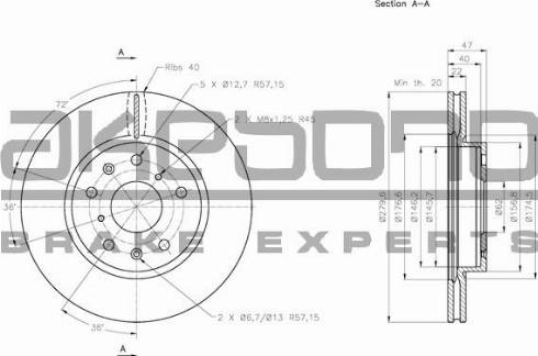 Akebono BN-0409 - Тормозной диск avtokuzovplus.com.ua