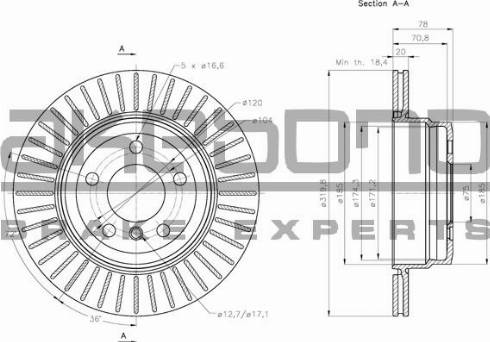 Akebono BN-0411 - Тормозной диск avtokuzovplus.com.ua