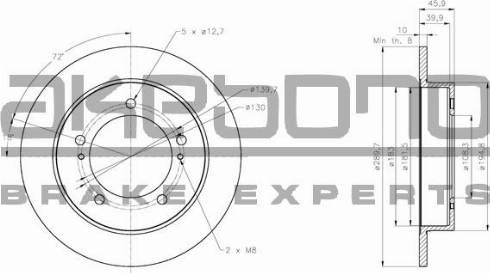 Akebono BN-0433 - Тормозной диск avtokuzovplus.com.ua