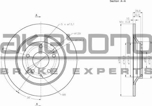 Akebono BN-0441 - Тормозной диск avtokuzovplus.com.ua