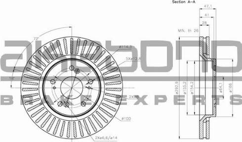 Akebono BN-0491 - Тормозной диск autodnr.net