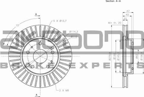 Akebono BN-0492E - Тормозной диск avtokuzovplus.com.ua