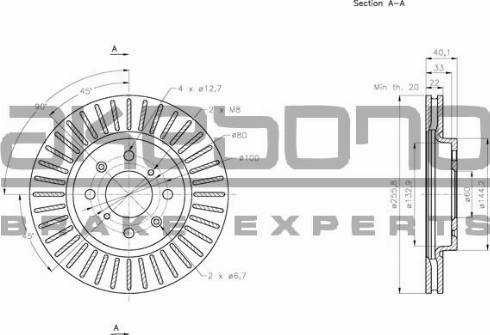 Akebono BN-0493E - Тормозной диск avtokuzovplus.com.ua