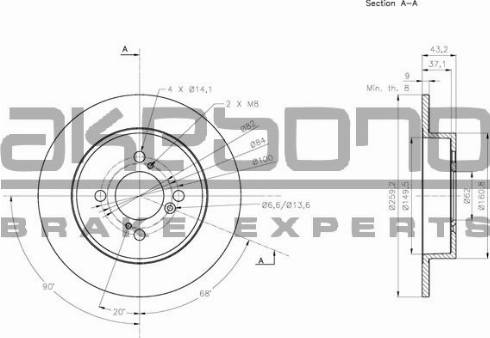 Akebono BN-0494 - Гальмівний диск autocars.com.ua