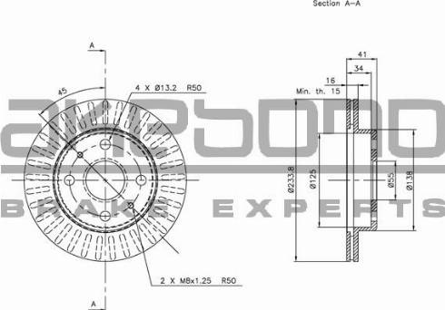 Akebono BN-0507 - Гальмівний диск autocars.com.ua