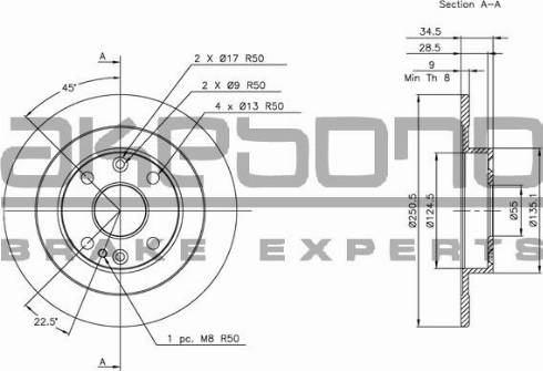 Akebono BN-0510E - Гальмівний диск autocars.com.ua