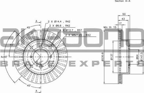 Akebono BN-0531E - Тормозной диск avtokuzovplus.com.ua