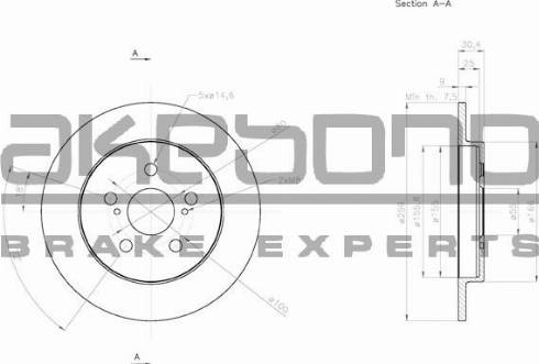 Akebono BN-0548 - Тормозной диск avtokuzovplus.com.ua