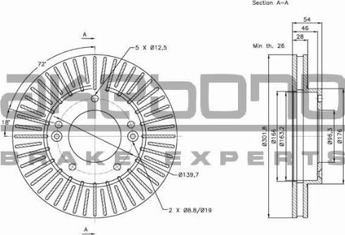 Akebono BN-0564E - Тормозной диск avtokuzovplus.com.ua