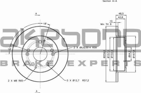 Akebono BN-0582E - Тормозной диск avtokuzovplus.com.ua