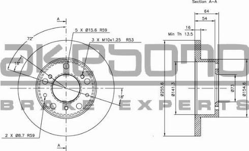 Akebono BN-0583 - Тормозной диск autodnr.net