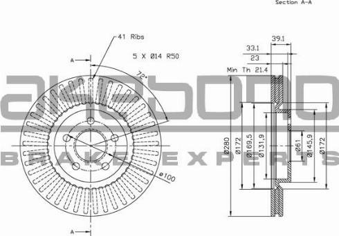 Akebono BN-0621 - Тормозной диск autodnr.net