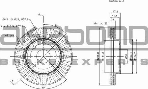 Akebono BN-0626 - Гальмівний диск autocars.com.ua