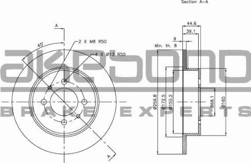 Akebono BN-0632 - Тормозной диск avtokuzovplus.com.ua