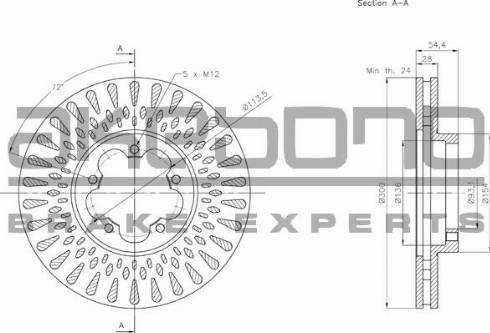 Akebono BN-0641 - Тормозной диск avtokuzovplus.com.ua