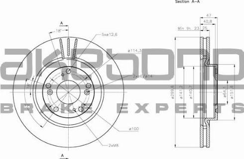 Akebono BN-0645 - Гальмівний диск autocars.com.ua