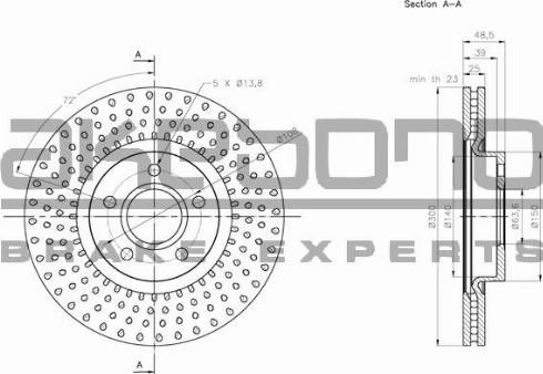 Akebono BN-0665E - Гальмівний диск autocars.com.ua