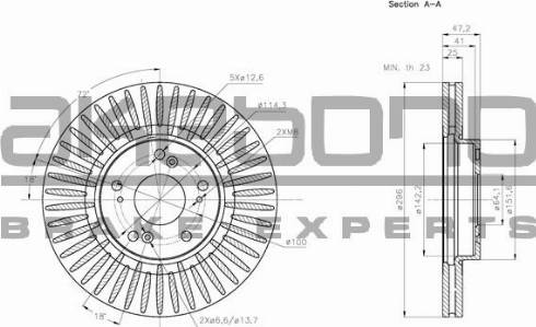 Akebono BN-0669 - Тормозной диск avtokuzovplus.com.ua