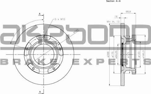 Akebono BN-0677E - Гальмівний диск autocars.com.ua