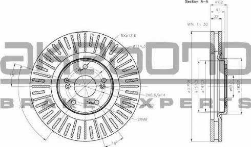 Akebono BN-0689 - Тормозной диск avtokuzovplus.com.ua