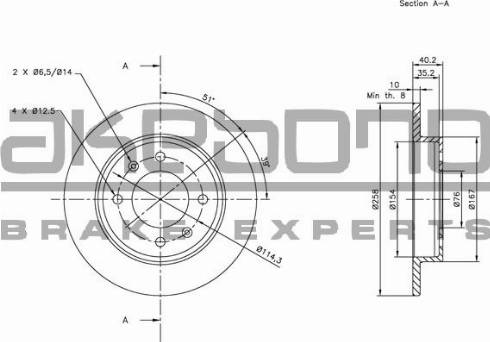 Akebono BN-0714 - Тормозной диск avtokuzovplus.com.ua