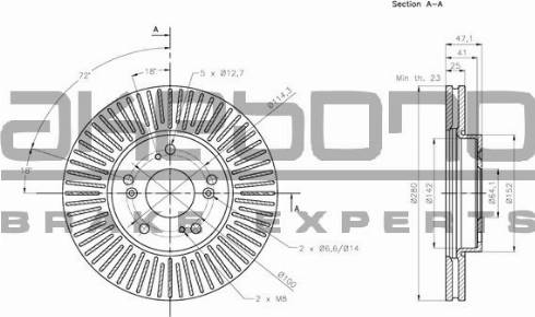 Akebono BN-0731 - Тормозной диск avtokuzovplus.com.ua