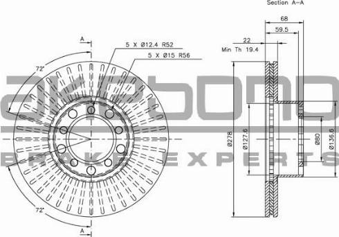 Akebono BN-0737E - Тормозной диск avtokuzovplus.com.ua