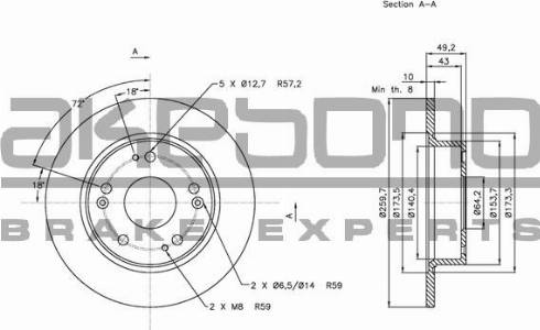 Akebono BN-0738 - Гальмівний диск autocars.com.ua