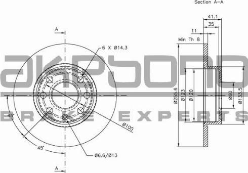 Akebono BN-0743E - Гальмівний диск autocars.com.ua