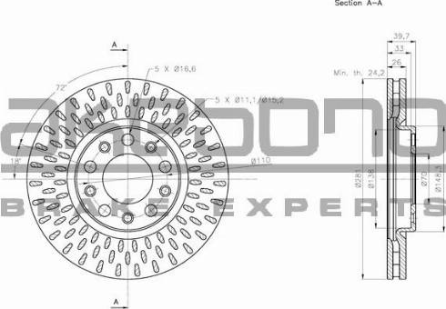 Akebono BN-0757E - Тормозной диск avtokuzovplus.com.ua