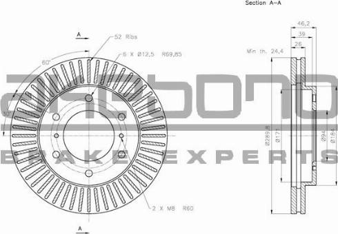 Akebono BN-0760 - Тормозной диск avtokuzovplus.com.ua