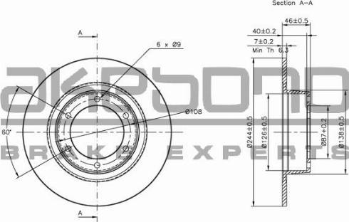 Akebono BN-0762 - Тормозной диск avtokuzovplus.com.ua