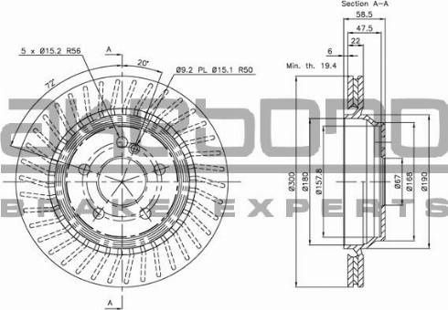 Akebono BN-0769 - Гальмівний диск autocars.com.ua